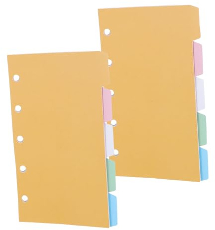 NUOBESTY Intercalaires Onglets de Jaune et Papier Classeur en 2 Sets pour Référence Rapide de 5 Feuilles, Séparateurs D'index pour Cahiers Présentations