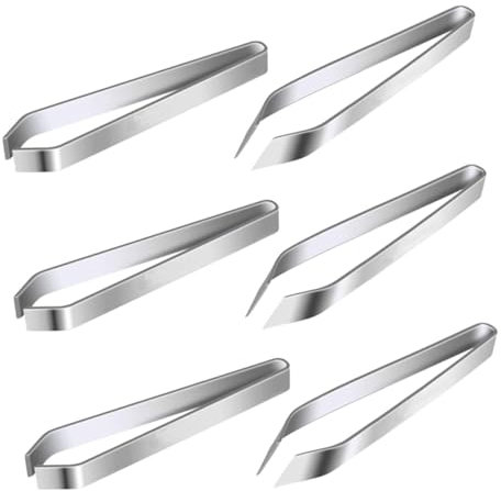 PAMINGONO Quitaplumas y Pinzas De Espina De Pescado 6pcs Acero Inoxidable Ligeros y Portátiles