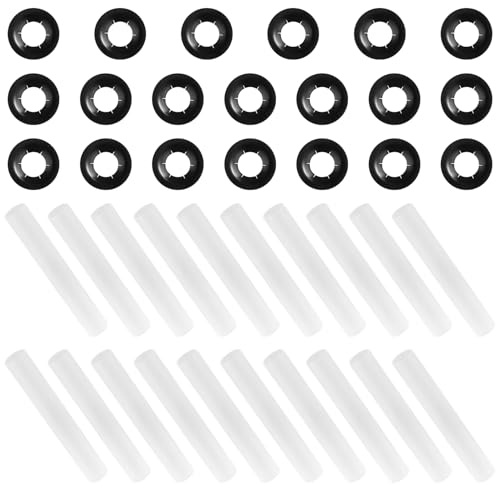 20uds Fundas Silenciosas para Bisagras de Puertas de Garaje con 20 Juntas para Ejes de Rodillos, Compatibles con Rodillos Nuevos o Rodillos con Varillas Limpias