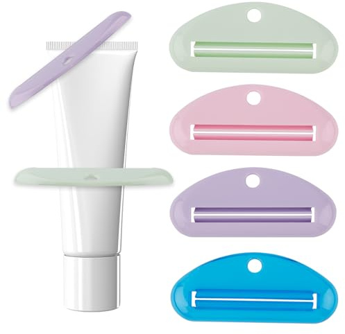 8uds Exprimidor Pasta Dental, Rodillo Exprimidor para Tubos Dental de Plástico Colores Surtidos Herramienta de Clip para Pasta Baño Hogar (Color 2)