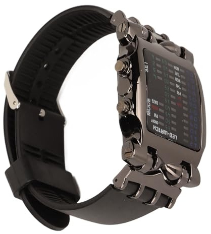 LUCKDANO Reloj Digital LED Binario con Forma de Cangrejo para Niños y Hombres: Correa de Silicona única, Cronometraje Preciso, Pantalla Colorida, Diseño Elegante