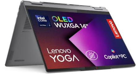 Lenovo Yoga 7 (2 in 1) Notebook Copilot+ PC Convertibile Touch 14” OLED WUXGA (1920x1200), Intel Core Ultra 7 256V, RAM 16 GB, 512 GB SSD, 60 Hz, Windows 11 Home, WiFi 7 - Luna Grey