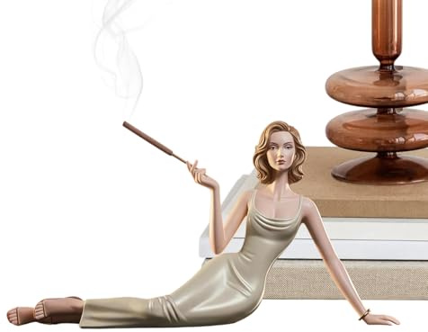 Gzadii Statua scultorea per aromaterapia, statuetta in ceramica fatta a mano, elegante statuetta da donna per sala yoga, soggiorno, camera da e decorazione per la vostra casa