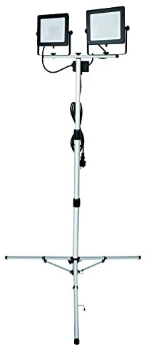 Electraline 63445 Foco Led Proyector Doble Sobre Trípode, Gris