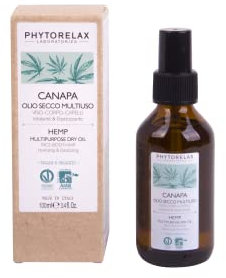 Phytorelax Laboratories Canapa Vegan & Organic - Olio Secco Multiuso Viso –Corpo -Capelli - 100Ml