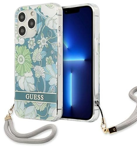 Guess GUHCP13XHFLSN Hülle für iPhone 13 Pro Max 6,7 grün/Green hardcase Flower Strap