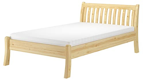 Erst-Holz®Komfortables Einzelbett Seniorenbett 120x200 Gästebett Kiefer massiv V-60.61-12Federholzrahmen und Matratze inkl.