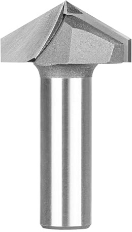 SpeTool 120 Degree V Groove Router Bit 1/2 Inch Shank 1-1/4 Inch Cutting Diameter, Carbide Tip CNC V Bit for Woodwroking Chamfer Bevel Cutter Engraving Tool