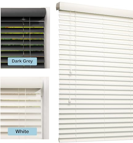 Lister Cartwright Fauxwood Venetian Blinds for Windows 50mm – Trimmable, Easy Fit Curtains, Child Safe – Durable Home & Office Blind (Plain White, 180W x 120H cm)