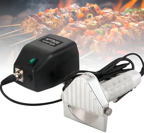 Coltello Elettrico per Kebab, affettatrice Shawarma Portatile da 80 W con 2 Lame, Spessore di Taglio 0-6 mm, Coltello da Kebab in Acciaio Inossidabile, per ristoranti, Negozi di Carne arrosto