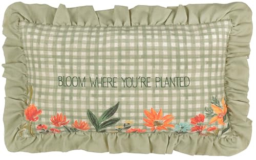 fourrer. Coussin rempli de Polyester à Volants brodé Meadow Haze - Vert - 30x50cm