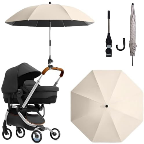 KLLJ Sonnenschirm für Kinderwagen,Sonnenschirm Sonnenschutz,Schirm Universal für Kinderwagen und Buggys,Mit Verstellbarer Universeller Klemme,UV-Strahlen, Schatten
