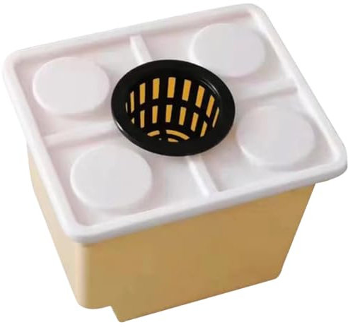 Happyyami Soilless Cultivation Dutch Bucket Lid and Basket for Greenhouse Vegetable and Fruit Hydroponic Growing, Plastic Planting Box Suitable for Home Garden and Hydroponic Systems