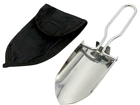 JOINPAYA Pala De Jardín Plegable De Acero Inoxidable Portátil para Exteriores con Bolsa De Almacenamiento para Jardinería