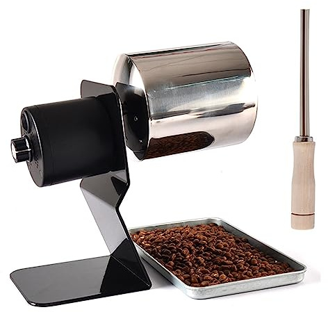 Tostador manual de café con rodillo de acero inoxidable para granos, cafetera gourmet premium, perfecta para amantes del café y baristas en casa