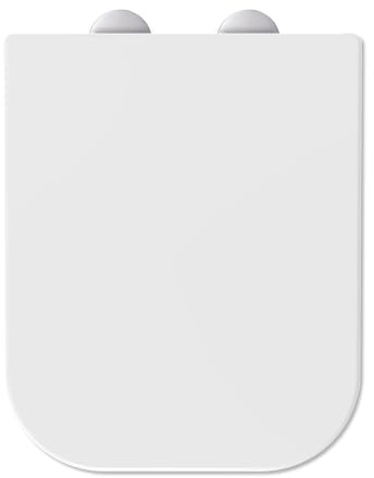 MASS DYNAMIC Square Toilet Seat Features Soft-Close, White Loo Seat with One-Button Quick Release for Hassle-Free Cleaning, Top Fixing Adjustable Hinges - Pakc of 5