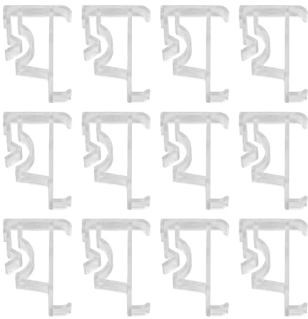 Agmoctz Clips de tienda transparentes de 2 pulgadas para cantonero, clips de cantonero ocultos para cantonero de persianas horizontales de madera o de imitación madera (12 piezas)