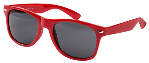 Ciffre Sonnenbrille Nerdbrille Nerd Retro Look Brille Pilotenbrille Vintage Look - ca. 80 verschiedene Modelle Viele Farben (Rot-Smoke)