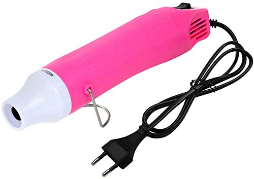Pistola Termica,Pistola Aria Calda Professionale 300W,Pistola Termica Elettrica Portatile,per Goffratura Artigianale,Tubi Termorestringenti,Asciugatura Vernice,Argilla,Timbri in Gomma（Rosa）