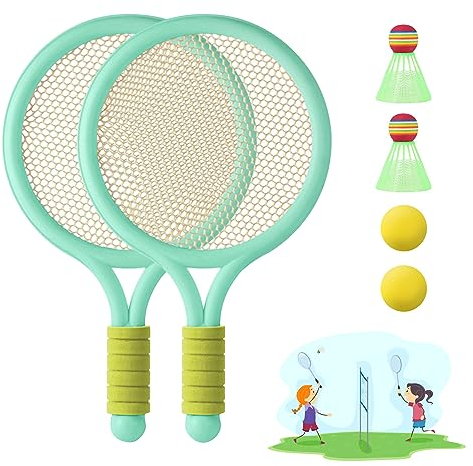 JurciCat Badminton- und Tennisschläger für Kinder – Geschenk für Outdoor- und Indoor-Sportarten