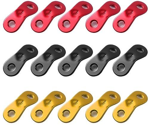 Tadipri 15Pcs Aluminiumlegierung Guyline Zeltleinenspanner Zeltzubehör Cord Adjuster Zelt Spanner Seil Teller Seilspanner Für Zelt Wandern Camping