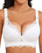 Svmer Push Up Lace Bra for Women Underwire Plus Size Comfortable Brassiere White 40DD