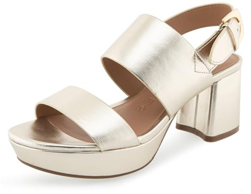 Aerosoles Women's CAMILIA Platform Sandal, Soft Gold PU, 8.5M