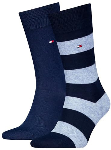 8719965009202 TH MEN RUGBY SOCK 2P, Bleu clair mélangé, 43-46