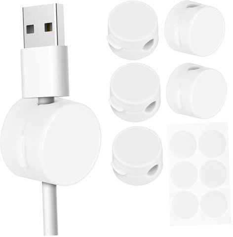 STOBOK 6piezas Portacables Organizador De Cables Clips Magnéticos Para Coche Oficina y Hogar Adhesivos Sujetacables Para Gestión De Cables