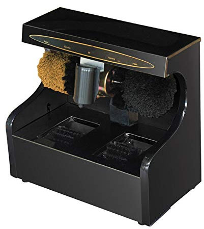 MYXJX limpiabotas eléctrico, Máquina automática de Cepillado de Zapatos con Motores duales, Adecuada for el hogar, Oficina, Hotel eléctrico de inducción, Titanio(Black)