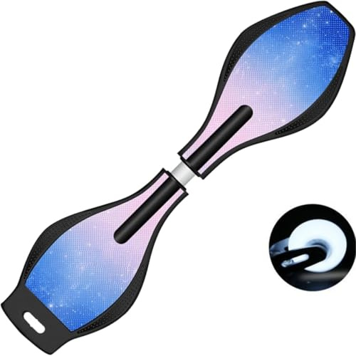 ERNAN Caster Board, Straßen-Surf-Waveboard, beleuchtete LED-Räder, Skateboard, Jugendrollenbrett mit leuchtenden Rädern für Kinder/Jugendliche (National Trend A)