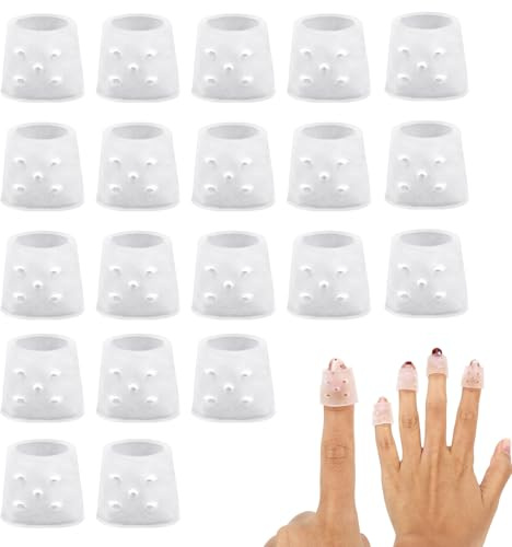 20pz Anti-Skin Picking Protezioni per Le Dita, Riutilizzabili e Traspiranti Guanti Protezione Dita Guanti Anti-Pizzicamento della Pelle per Mani Screpolate e Unghie Incarnite