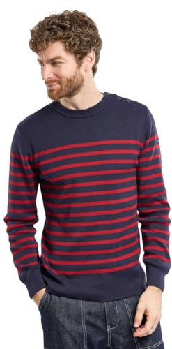 Armor Lux Pull Marin Groix Homme Maglione, Multicolore(I78 Navire/Red Piment I78 Navire/Red Piment), XXL Uomo