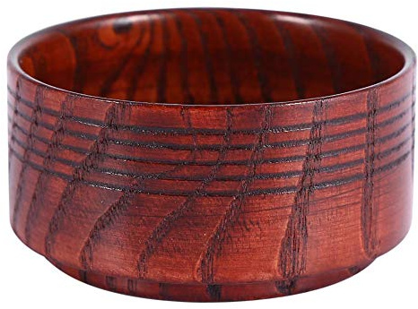 Ciotola di Sapone da Barba per Uomo in Legno di Quercia Naturale - Tazza di Rasoio Detergente, Schiuma e Accessori per la Cura della Barba