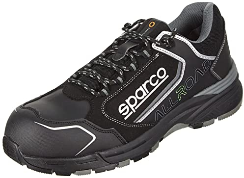 Sparco Unisex ALLROAD Industrial Shoe, Schwarz-Fluoreszierendes Grün, 45 EU
