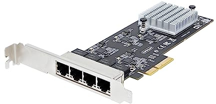 StarTech.com 4-Port 2.5 Gbit PCIe Netzwerkkarte, Intel I225-V, Dual-Port Computer LAN Karte, Multi-Gigabit NIC, PCI Express Server Netzwerkkarte, 2.5G Ethernet Adapter (PR42GI-NETWORK-CARD)