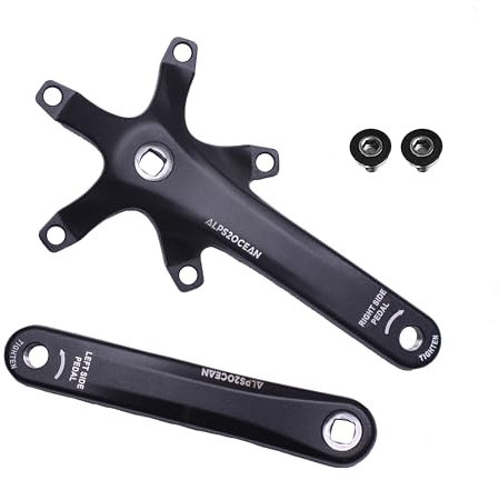 Alps2Ocean Universal-Fahrrad-Kurbelarm, Vierkantloch-Kurbelgarnitur, 1 Paar, 140 mm/152 mm/160 mm/165 mm/170 mm/175 mm, BCD 130 mm Fahrrad-Kurbelarme für Citybike, Rennrad, Klapprad, Mountainbike