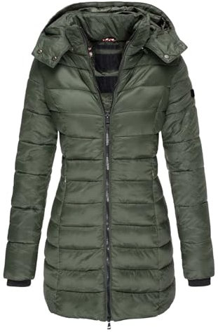 Generisch steppjacke damen winter, Wintermantel Damen Winter Lang Dick Warm Mittellang Steppmantel mit Kapuze Outdoor Steppjacke Steppmantel Reitjacke Ubergangsmantel Lässige