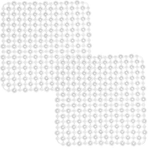 Echehi 2 Pack Sink Protector Mat, 27 x 27 cm DIY Cut Sink Protector for Kitchen Stainless Steel Sink, Fast Draining Mat Sink Protector for Dishes and Glassware. Clear