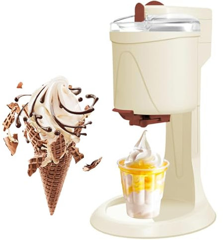 Soft Serve - Máquina automática de helado de frutas para el hogar, máquina de postres saludables con operación de un solo empuje y cuenco extraíble, compacta y fácil de usar