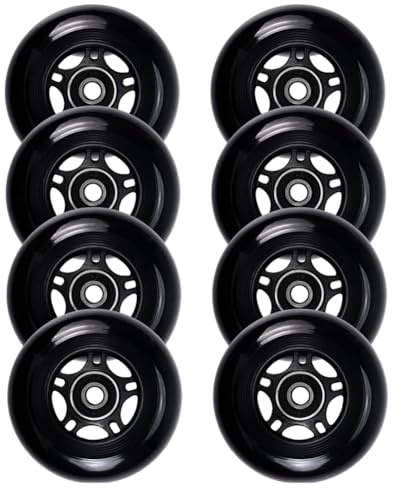 WSDAV 8-pack Inline Skate Hjul Ersättning, 72mm, 76mm och 80mm, med kullager, för inomhus- och utomhusskridskor,76MM