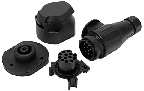 EBTOOLS Adattatore per Rimorchio 12V 13 Pin Connettore Plug Universale per Alimentazione Affidabile e Facile Installazione
