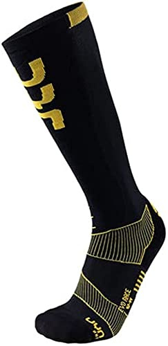 UYN Ski Evo Race Man Evo Race Calza Da Sci Uomo, Uomo, Black/Yellow, 35/38