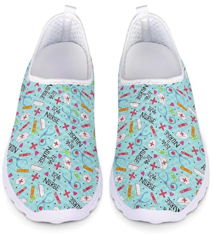 chaqlin Löparsneakers för kvinnor män ledig sport promenader gym träningsskor slip-on väg jogging loafers andas, Sjuksköterska mönster 11, 41 EU