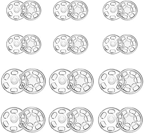 milaosk 60 Paare Kunststoff Knopf Unsichtbare Knopf Kunststoff Druckknöpfe Unsichtbar Hemd Aufnähen Knöpfe Klar Kleidung Knöpfe für DIY Kleidung Knöpfe (15mm,21mm)