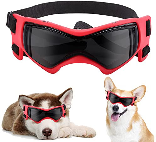Hund Sonnenbrille, Hundeschutzbrille, Sunglasses for Dog, Hundebrille, Hundebrille UV Wasserdicht, Dog Brille Wasserdichter, Pet-Brillen, für mittelgroße und große Hunde Augenschutz