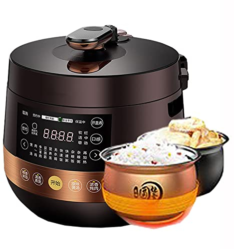 HMTE Olla arrocera (5L) Función para el hogar Olla arrocera, Forro Doble Antiadherente Grueso, Reserva 24H y conservación del Calor, para 2-8 Personas (Color : B) (A)