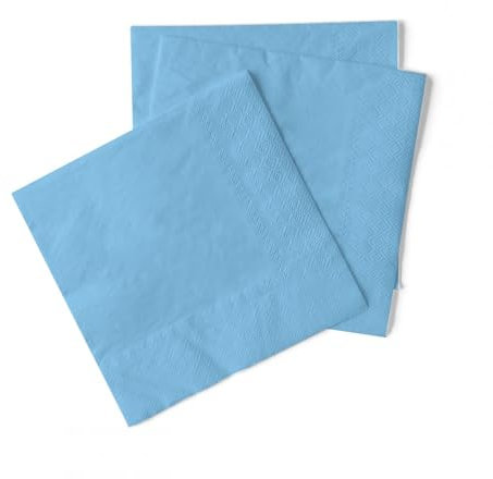 Serviette aus GMI Tissue, 3-lagig, 40 x 40 cm, 1/4 Falz, 100 Stück Farbe hellblau