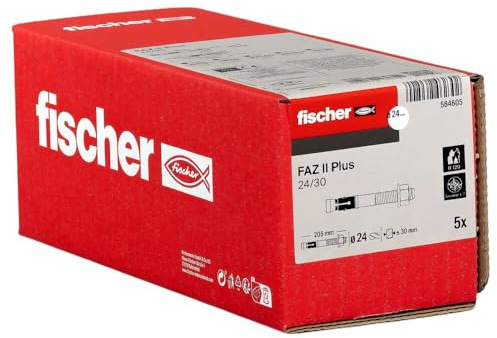 Fischer bultankare FAZ II Plus 24/30 gvz, tunglastankare med hög lastkapacitet, ankarbultar för fastsättning av tunga laster och stålkonstruktioner, seismik & ETA-godkänd