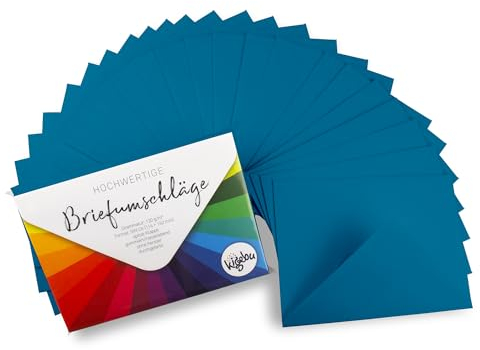 Kuvert C6 (114X162 mm) - 25 Stück- Blau - extra stabile Umschläge (120 g/m2) für Einladungen, Grußkarten, Geldgeschenke - Briefumschläge - Nassklebung ohne Fenster (Himmelblau)